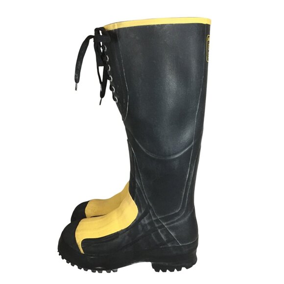 LaCrosse ASTM Safety Toe Tall Black Rubber Boots Vibram Sole Mens 6 /Women 8.5 main image 4